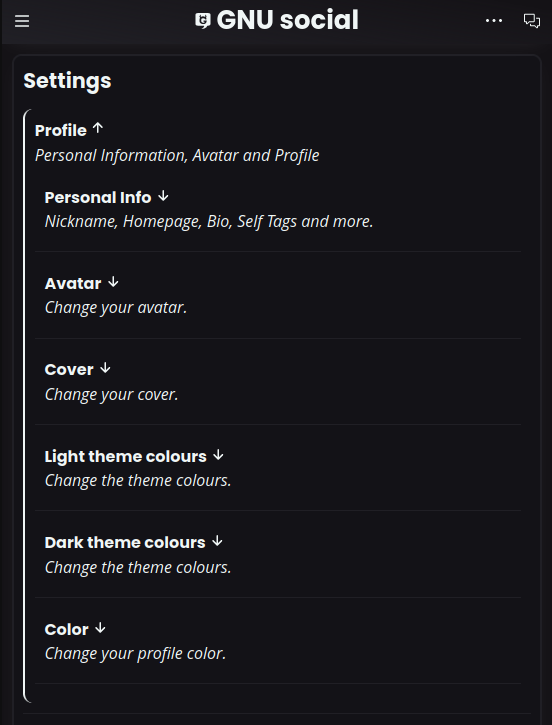 User panel Oomox sections